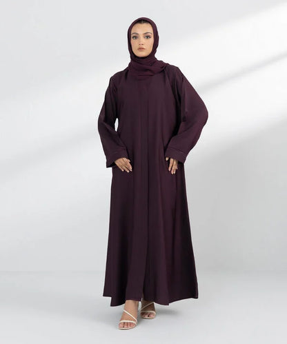 Embroidered Button Through Abaya