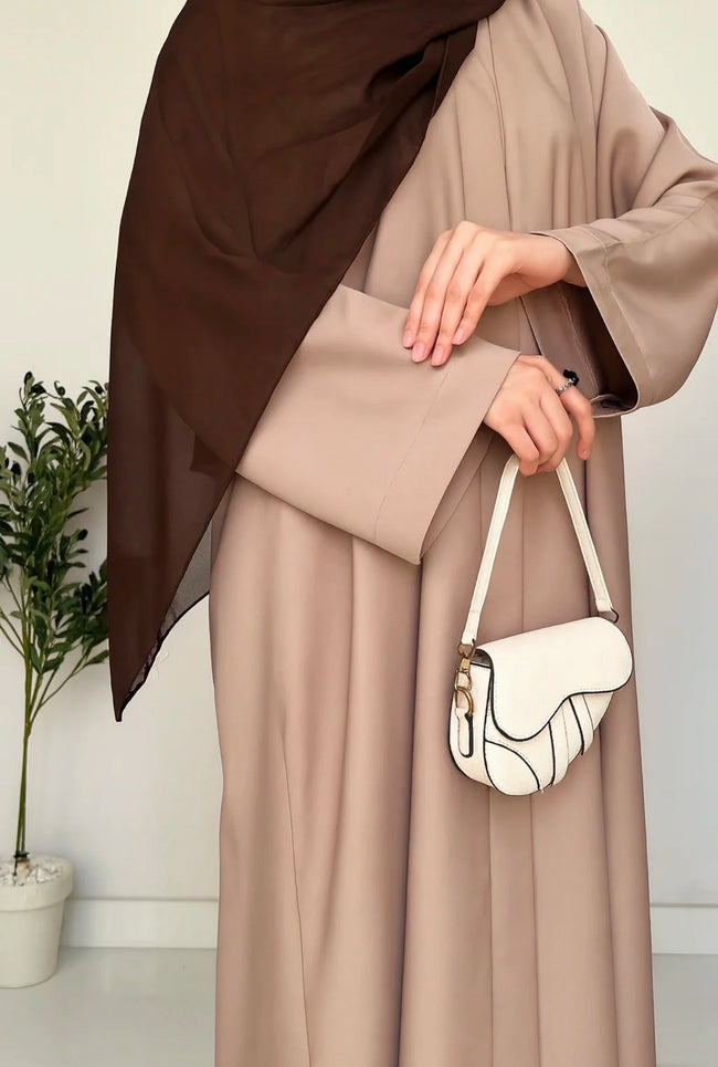 Everyday Front Open Abaya - Beige Hover Image