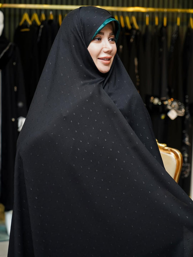 Elegant Iranian Black Self Chador Main Image