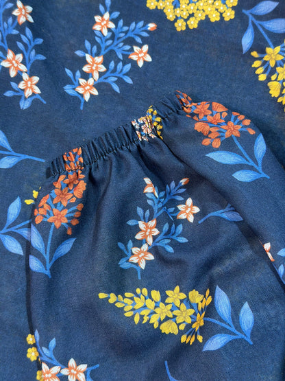 Elegant Floral Blue Namaz Chador – Soft & Modest Prayer Wear