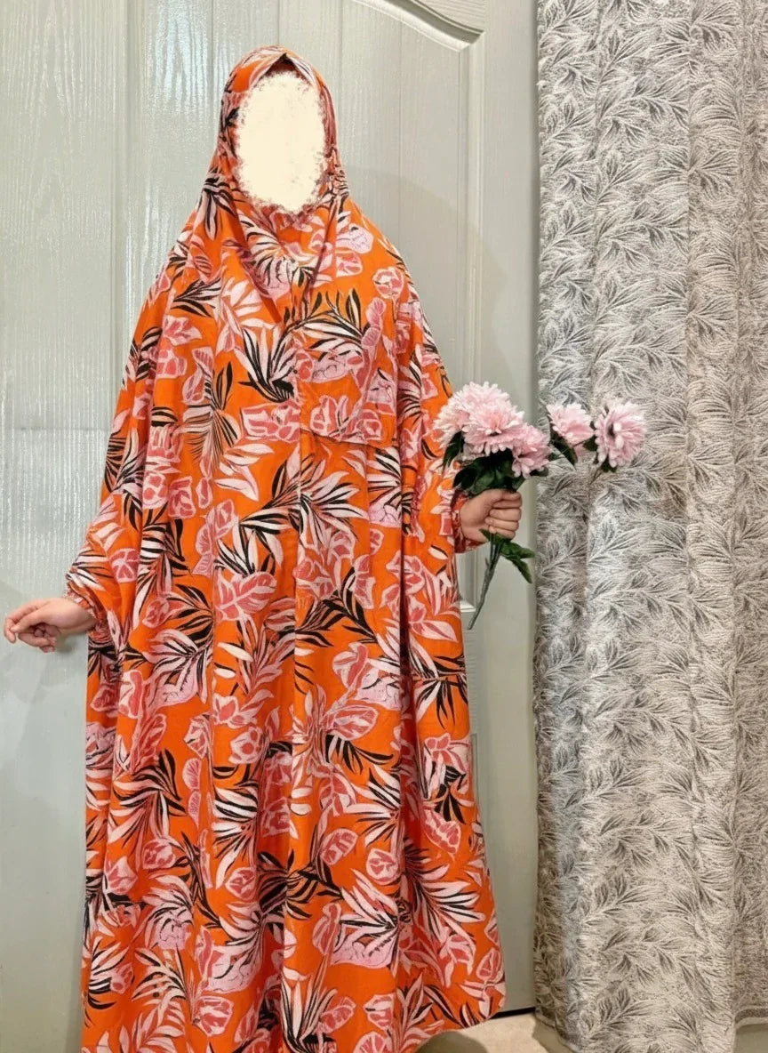 Premium Linen Namaz Chador –Traditional Print - Razia Hijab