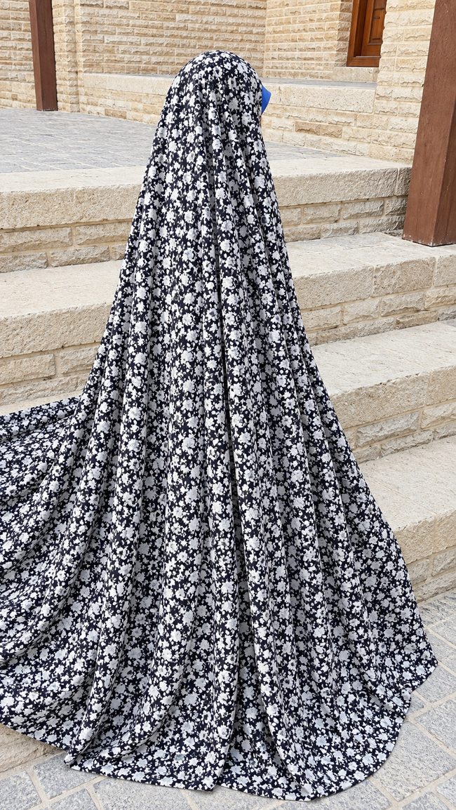 Printed Irani Chador – Soft Linen, Wrinkle-Free & Full Coverage Hover Image
