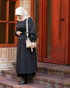 Irani Black Coat – Front Open Style - Razia Hijab