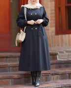 Irani Black Coat – Front Open Style - Razia Hijab