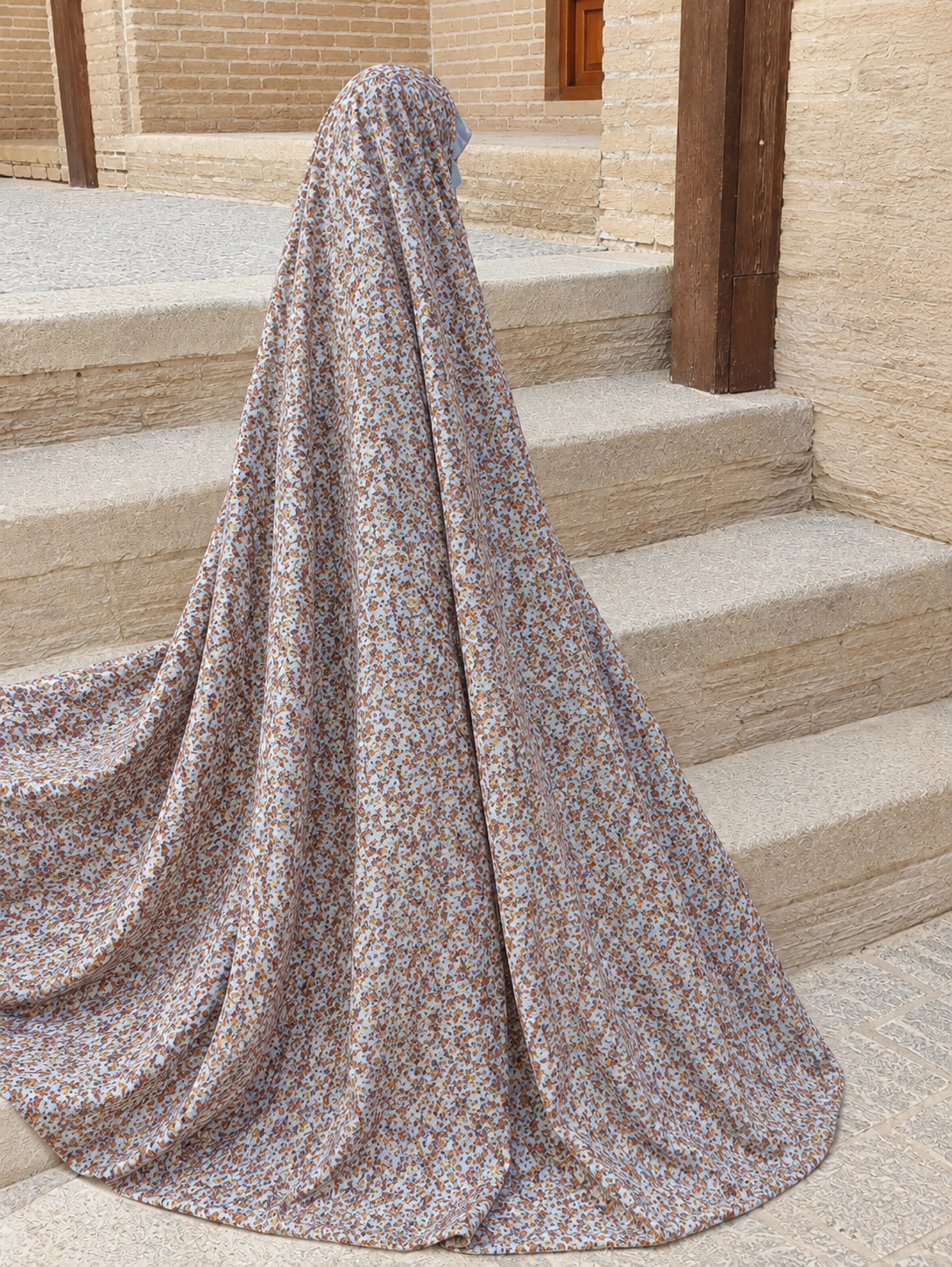 Printed Irani Chador – Soft Linen, Wrinkle-Free & Full Coverage