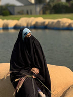 Premium Iranian Embroidered Abaya – Original Shiny Nida Fabric (Jet Black) - Razia Hijab