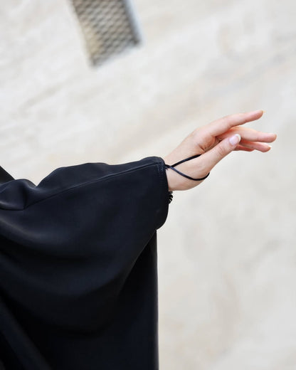 Elegant Irani Abaya with Dori Style Sleeves
