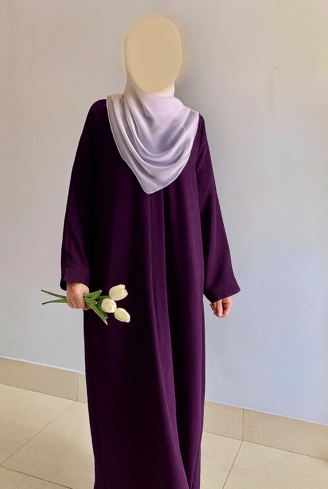 Everyday Front Open Abaya - Indigo