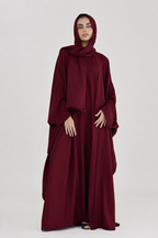 Burgundy Outer Abaya for Women | Elegant Modest Abaya