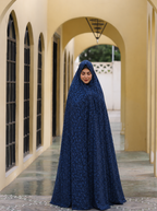 Premium Iranian Navy Blue Floral Printed Chador