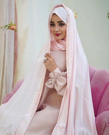 BRIDAL CHADOR – HANDWORK SATIN
