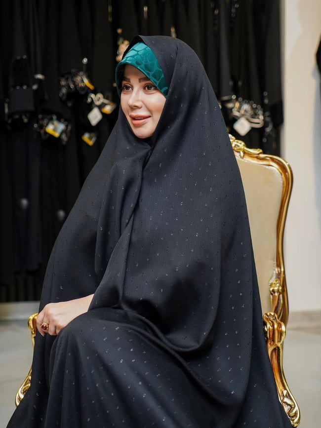 Elegant Iranian Black Self Chador - Razia Hijab Hover Image