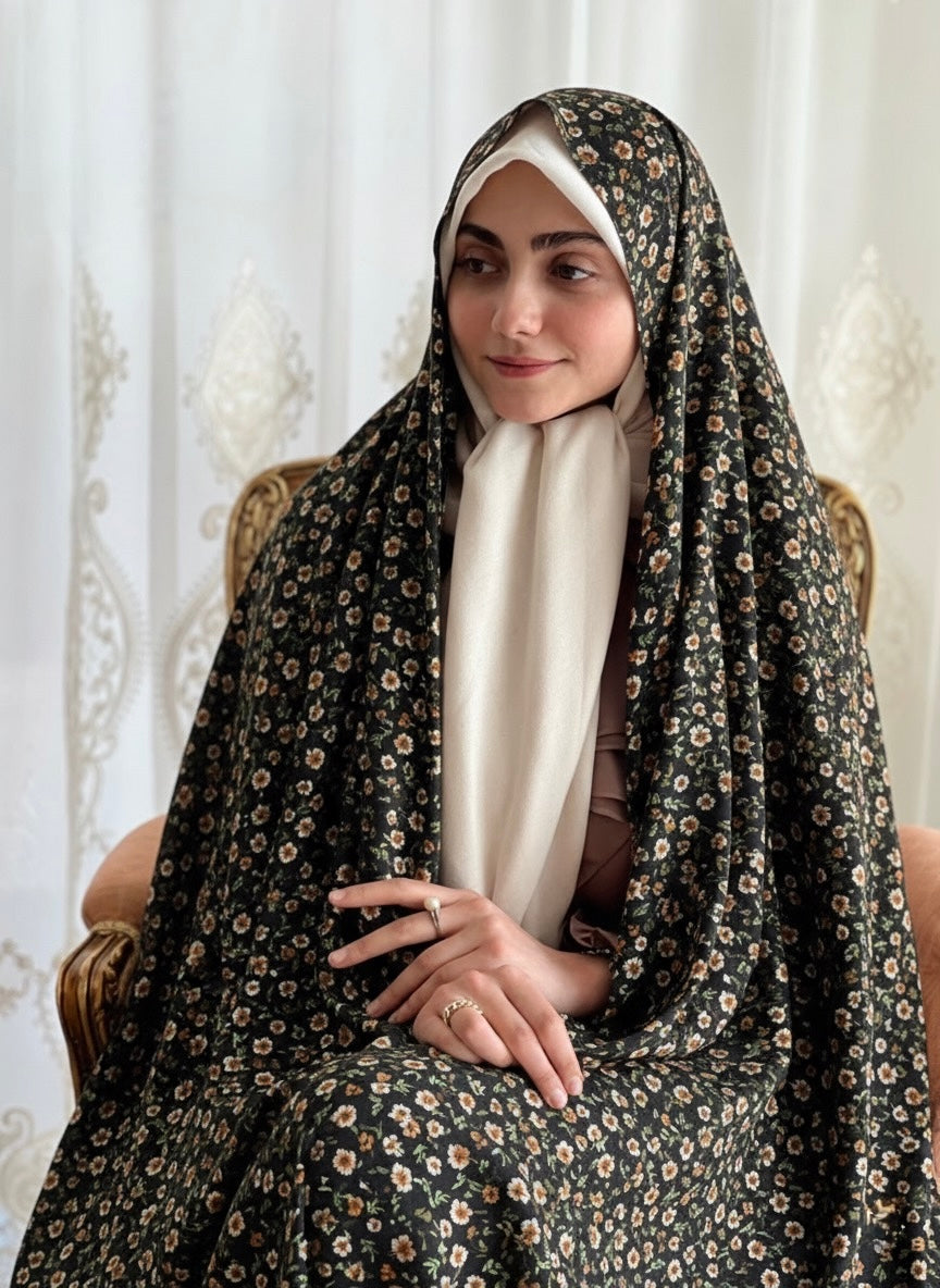 Premium Printed Iranian Linen Chador – Classic Paisley - Razia Hijab