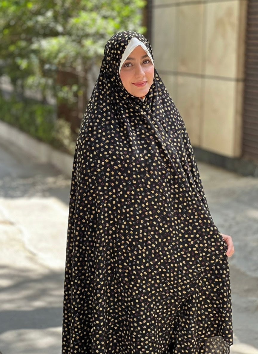 Premium Printed Iranian Chador – Floral Design - Razia Hijab