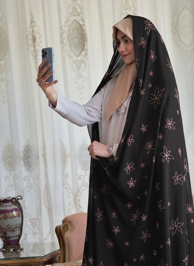 Premium Printed Iranian Chador – Floral Design Main Image