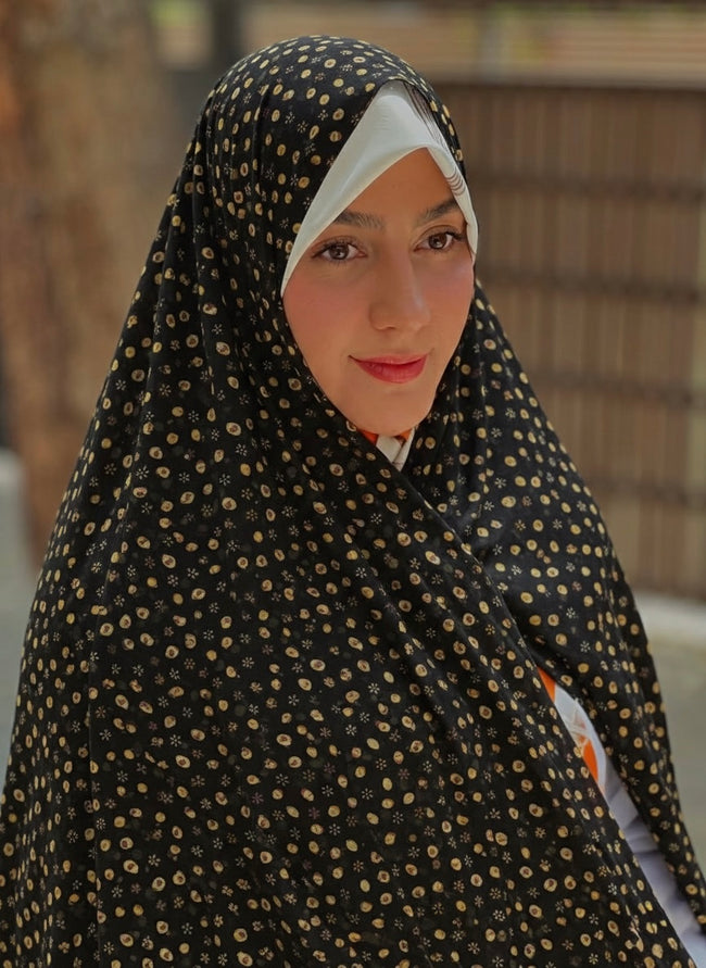 Premium Printed Iranian Chador – Floral Design - Razia Hijab Hover Image