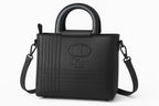 Luxury Black Dior Style Handbag - Elegant Matte Finish with Dual Handles - Razia Hijab