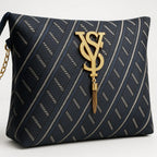 Luxury Designer Handbag for Women – Geometric Pattern with Gold YS Logo - Razia Hijab