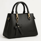 Luxury Gucci Black Leather Handbag – Elegant Gold Detailing - Razia Hijab