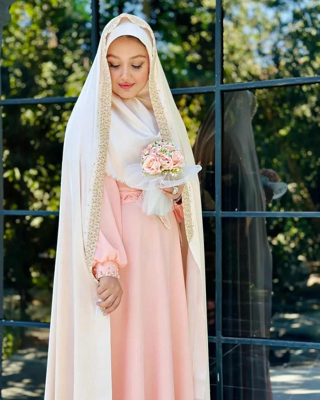 Luxury 3-Piece Iranian Festive Set – Handcrafted Scarf, Chador & Abaya - Razia Hijab