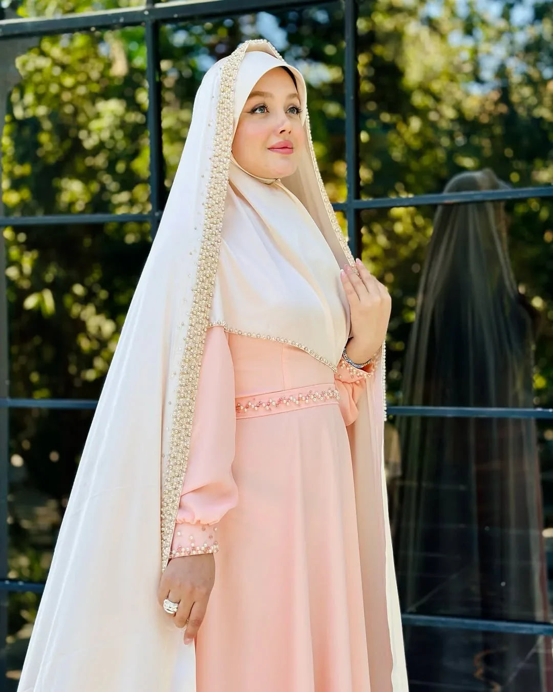 Luxury 3-Piece Iranian Festive Set – Handcrafted Scarf, Chador & Abaya - Razia Hijab