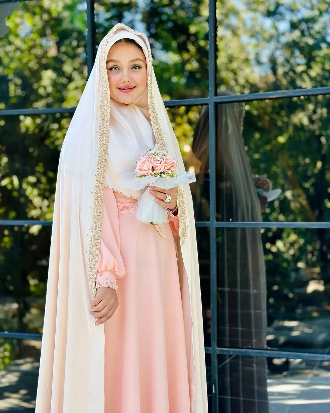 Luxury 3-Piece Iranian Festive Set – Handcrafted Scarf, Chador & Abaya - Razia Hijab