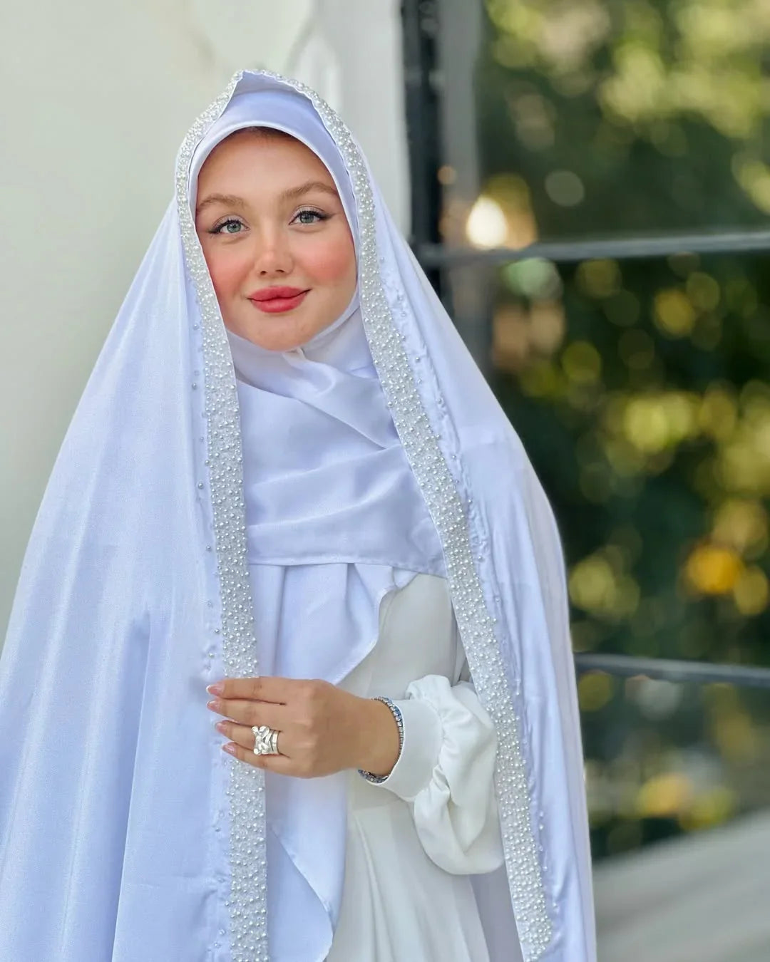 White – Festive Handcrafted Iranian Chador - Razia Hijab