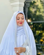 White – Festive Handcrafted Iranian Chador - Razia Hijab