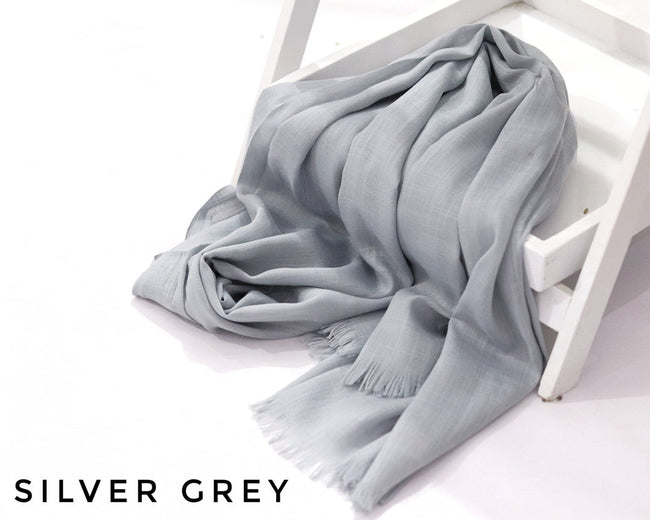 PREMIUM TURKISH VISCOSE - SILVER GREY - Razia Hijab Hover Image
