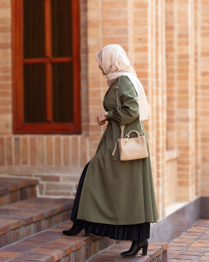 Irani Pista Green Coat – Front Open Style