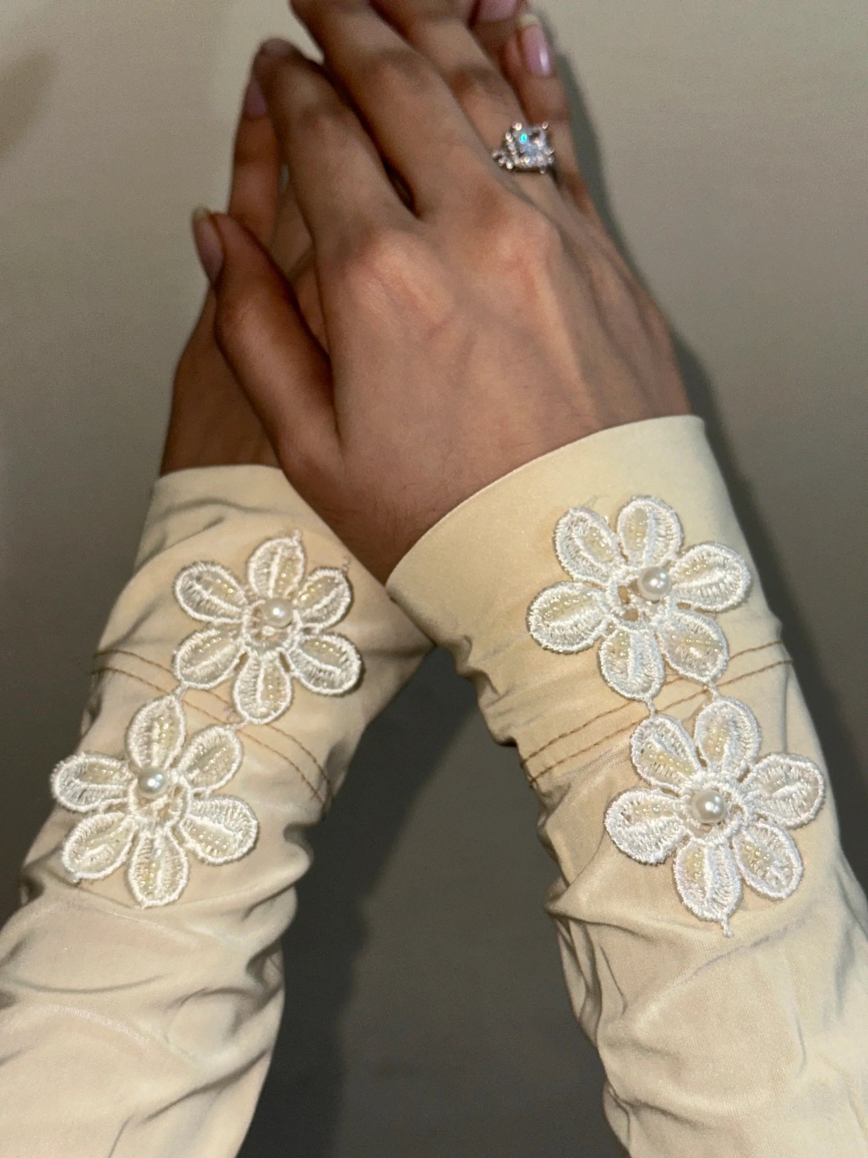 Iranian Fancy Sleeves – Beige - Razia Hijab