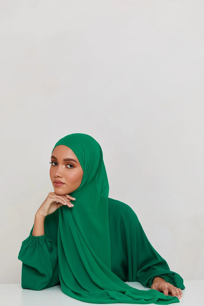Chiffon LITE Hijab - Jade - Razia Hijab Hover Image