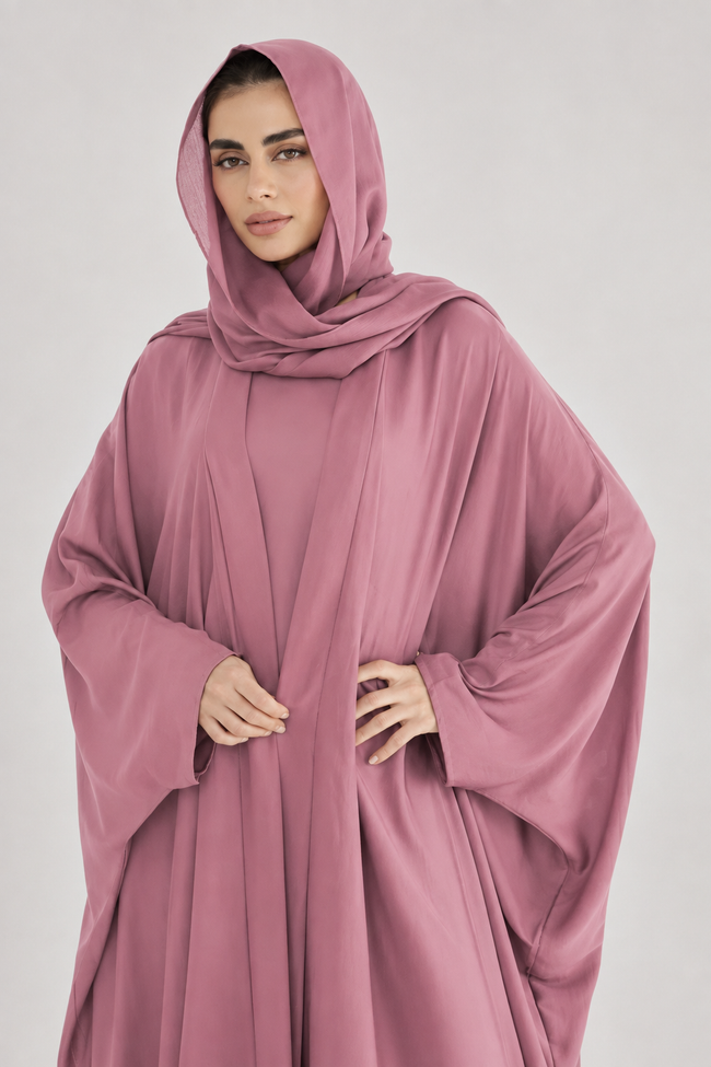 Dusty Rose Mauve Pink Upper Abaya for Women Hover Image