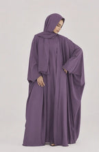 Lavender abaya wide sleeve detail