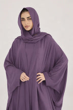 Lavender upper abaya for women with loose flowing fit