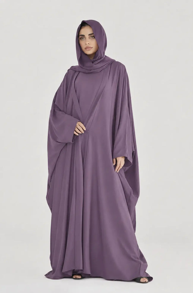 Lavender Upper Abaya for Women | Loose Fit Modest Outer Abaya Main Image