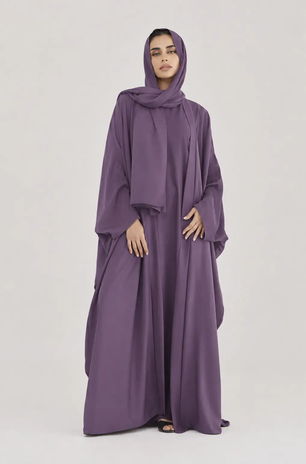 Loose fit lavender upper abaya for women