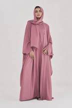 Mauve Pink Flowing Modest Abaya