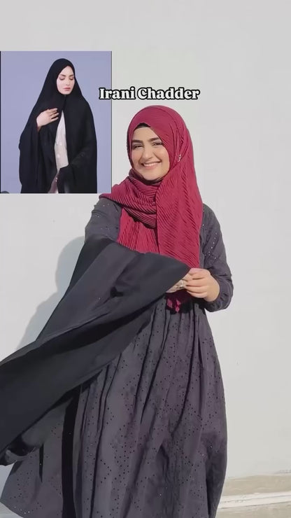 Irani abaya With Sleeves And Buttons